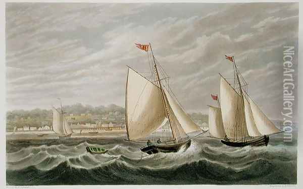 Ryde, from 'The Isle of Wight Illustrated, in a Series of Coloured Views' Oil Painting - Frederick Calvert