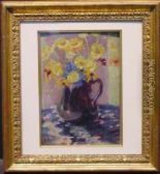 Fresh Picked Flowers Oil Painting - Georges dEspagnat