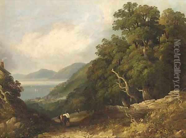 On the Welsh coast, Bangor Oil Painting - Joseph W. Allen