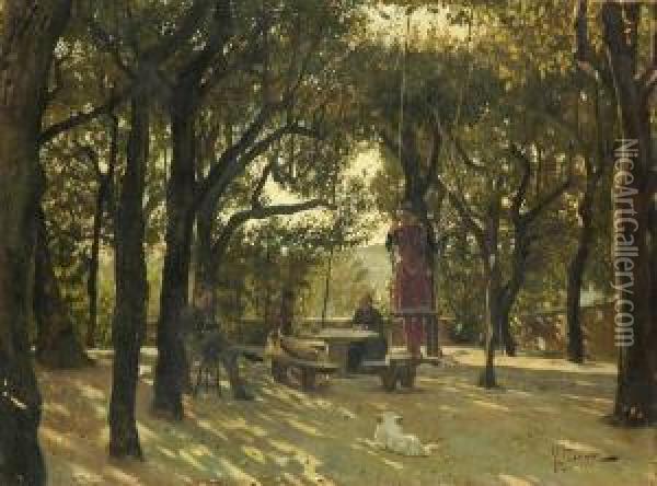 Pomeriggio Nel Parco Oil Painting - Ruggero Focardi