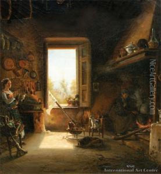 Interior Oil Painting - Giovanni Serritelli