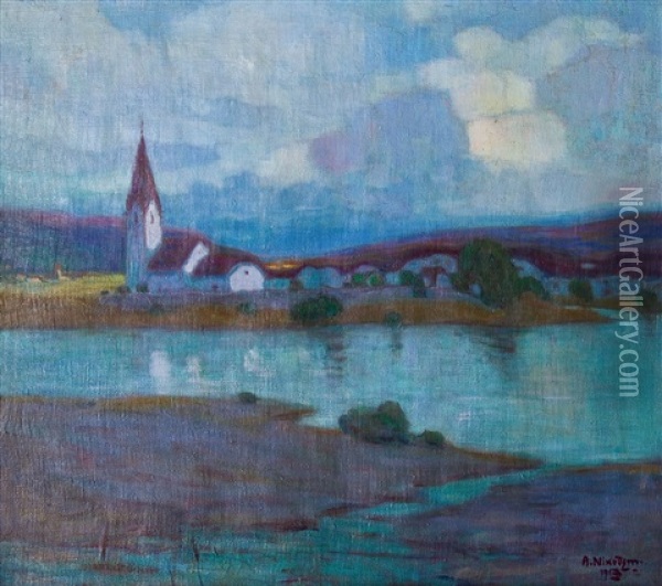 Tiroler Landschaft Oil Painting - Artur Nikodem