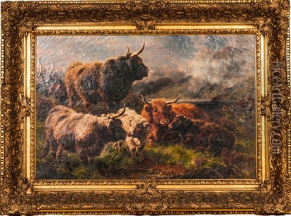 Morning, Loch Restil, Argyleshire Oil Painting - William R.C. Watson