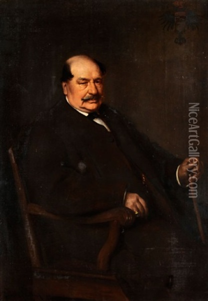 Portraitbildnis Des Grafen Alois Von Arco Oil Painting - Hermann Kaulbach