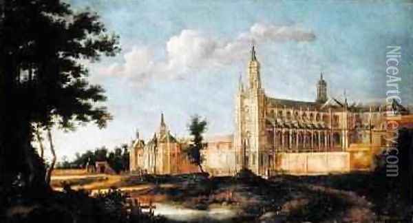 View of the Abbey of Saint-Amand-les-Eaux Oil Painting - Jean Francois Neyts