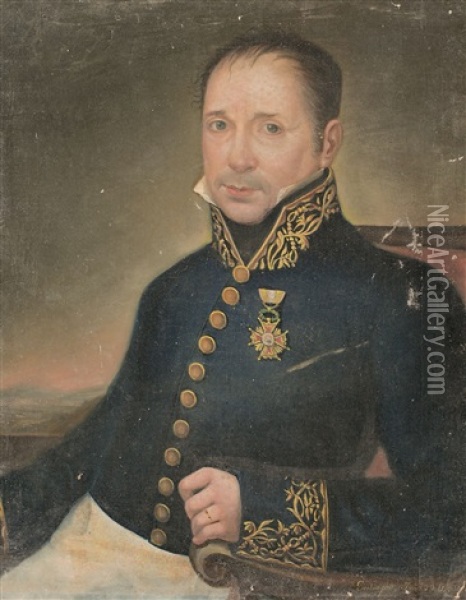 Retrato De Josep Antoni Verdaguer D'alberti I Carbonell Oil Painting - Vicente Escobar