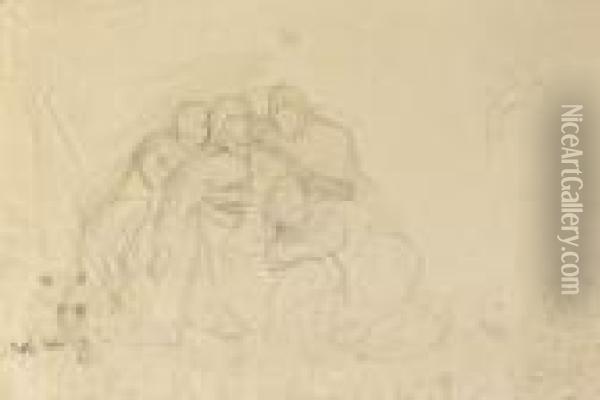Etude Pour La Mort De Goethe Pour La Gravure ?, Reprise De La
Figure De Goethe Oil Painting - Eugene Delacroix