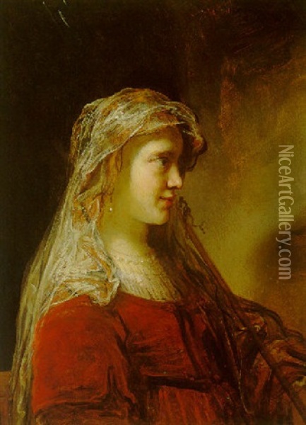 A Sheperdess Oil Painting - Govaert Flinck