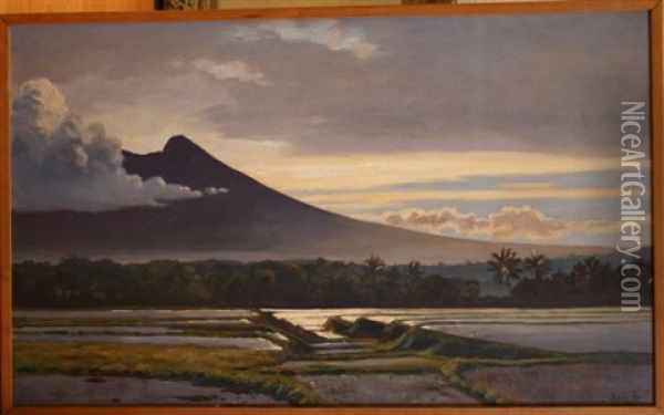 Zonsopkomst Gunung Gede, West Java Oil Painting - Carel Lodewijk Dake the Younger