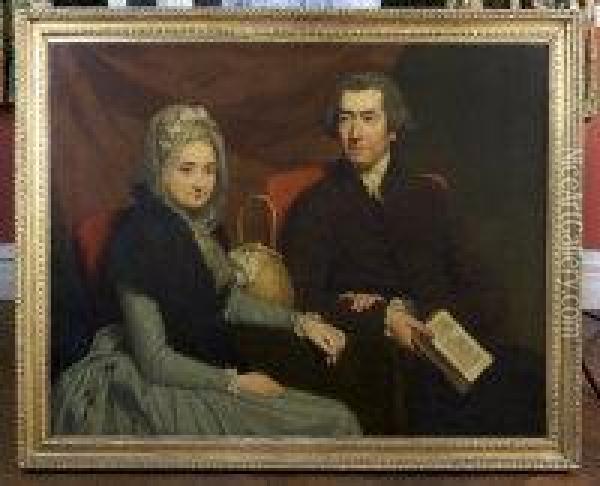Portrait Of A Gentleman And A Lady Oil Painting - Mason Chamberlin