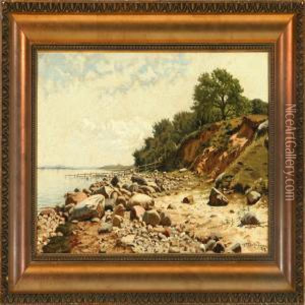 Coastal Scene Oil Painting - Niels Frederik Schiottz-Jensen