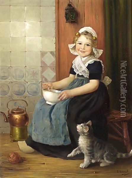 The Little Beggar Oil Painting - Edmond Louyot