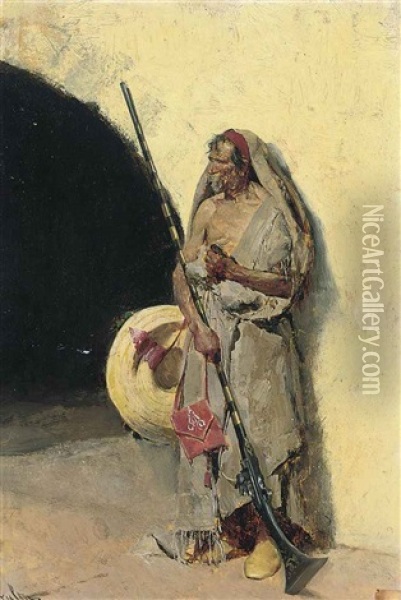 The Old Warrior Oil Painting - Francisco Peralta del Campo