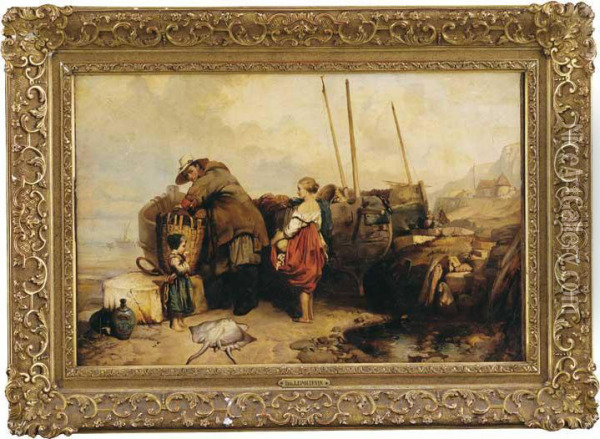 Ritorno Dalla Pesca Oil Painting - Eugene Le Poitevin