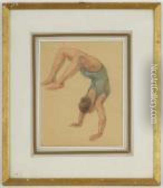 Ecole De Gymnaste Oil Painting - Auguste Rodin