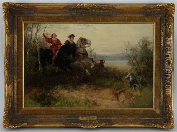 Chasse A Courre Oil Painting - Wilhelm Karl Raeuber