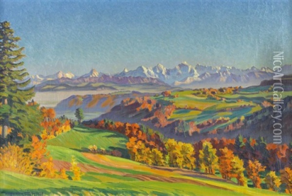 Herbst Im Barnerland Oil Painting - Waldemar Theophil Fink