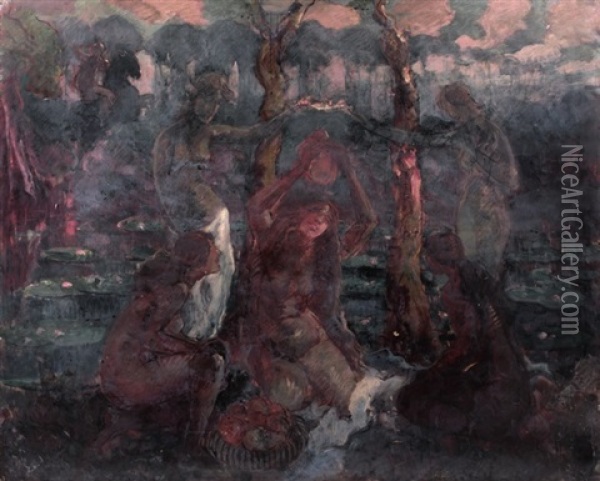 La Danse Au Bord De L'eau Oil Painting - Konstantin Kuznetsov