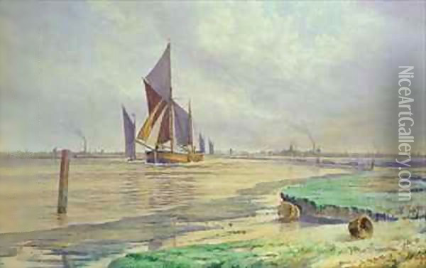 With Wind and Tide, Braydon Water Oil Painting - S.J. Batchelder