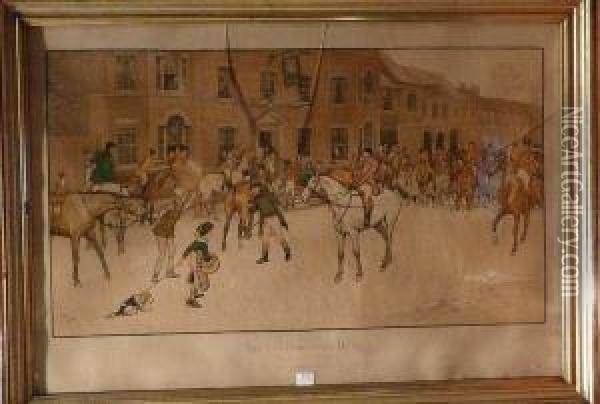 The Cottesbrook Hunt. Oil Painting - Cecil Charles Aldin