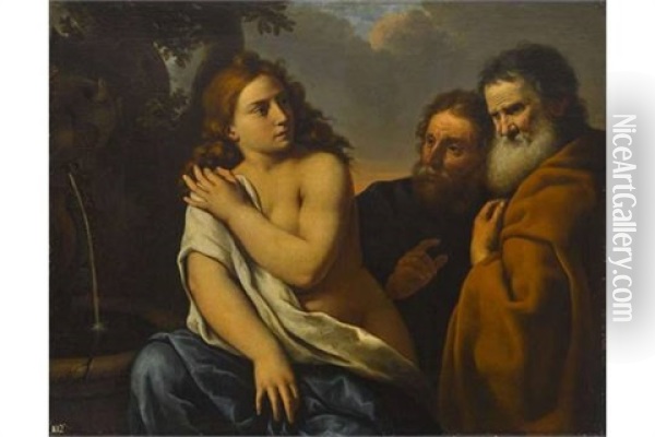 Susanna Und Die Beiden Alten Oil Painting - Gerrit van Bronckhorst