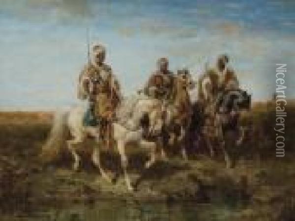 Cavaliers Oil Painting - Adolf Schreyer