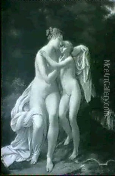 Venus Et L'amour Oil Painting - Antoine Jean Joseph Ansiaux