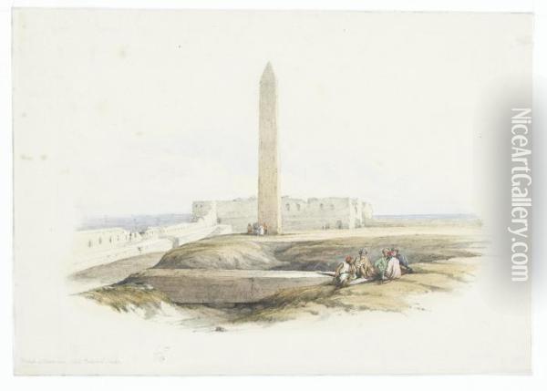 Obelisk At Alexandria, Called Cleopatra's Needle Oil Painting - David Roberts