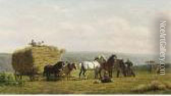 The Hay Harvest Oil Painting - Willem Carel Nakken