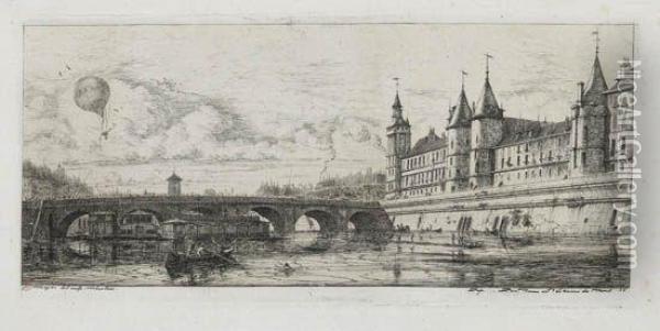 Le Pont-au-change, Paris Oil Painting - Charles Meryon