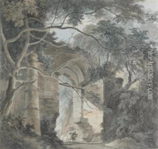 The Kotwali Gate, Gaur, Bengal Oil Painting - Thomas Daniell