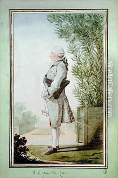 Louis-Joseph de Bourbon (1736-1818) Prince de Conde Oil Painting - Louis Carrogis Carmontelle