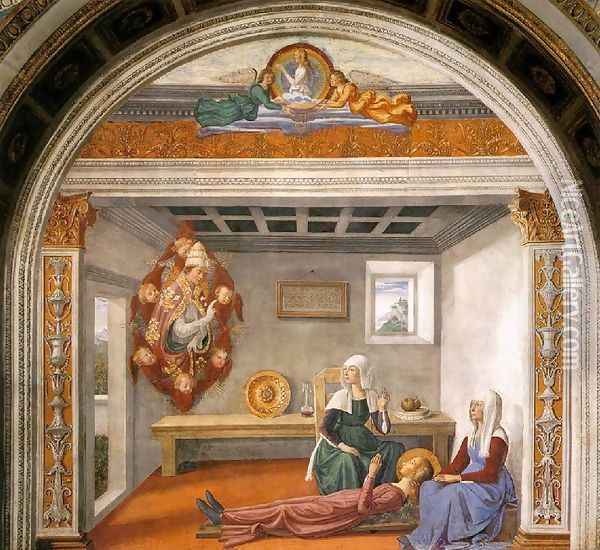 Announcement of Death to St Fina Oil Painting - Domenico Ghirlandaio