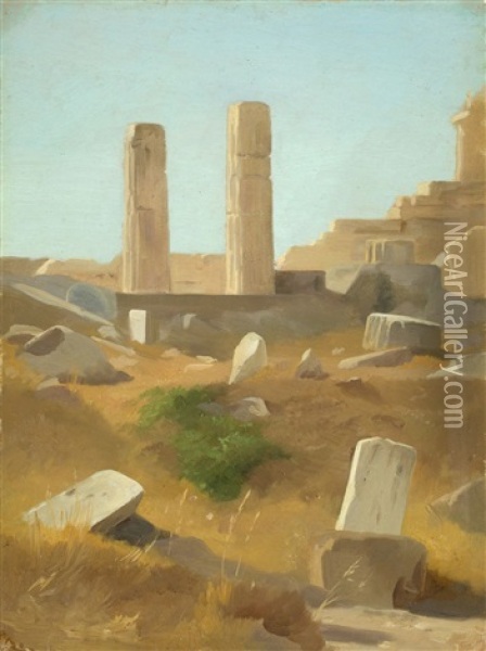 Saulen Des Parthenon Auf Der Akropolis Oil Painting - Wilhelm Klose
