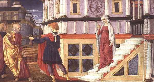 Simon Magus Offering St. Peter Money, 1470-75 Oil Painting - Liberale Da Verona