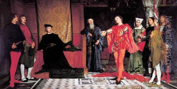 Aktorzy Przed Hamletem, 1872-1875 R. Oil Painting - Ladislas Wladislaw von Czachorski