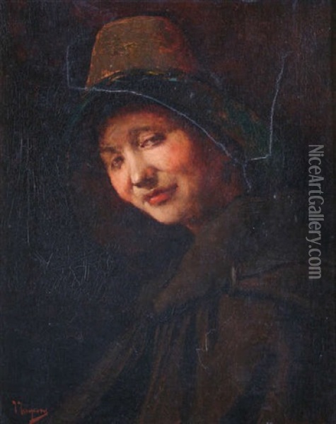 Portrait D'une Dame Oil Painting - Josse Impens