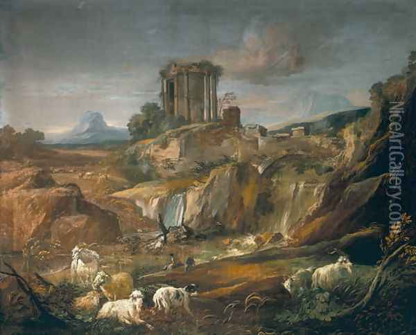Landscape with Ruins Oil Painting - Gaspard Dughet Poussin