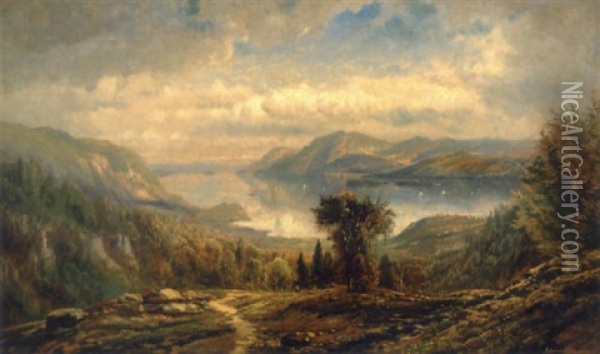 Looking Up The Hudson From West Point Oil Painting - Edmund Darch Lewis