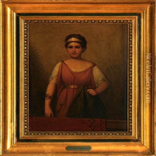A Greek Woman Oil Painting - Edvard Lehmann