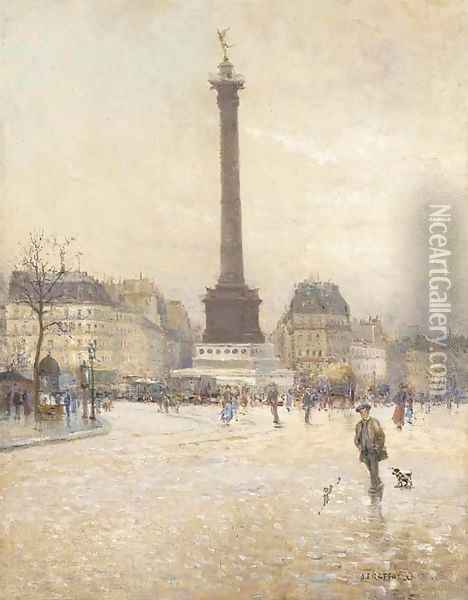 La Place de la Bastille, Paris Oil Painting - Jean-Francois Raffaelli