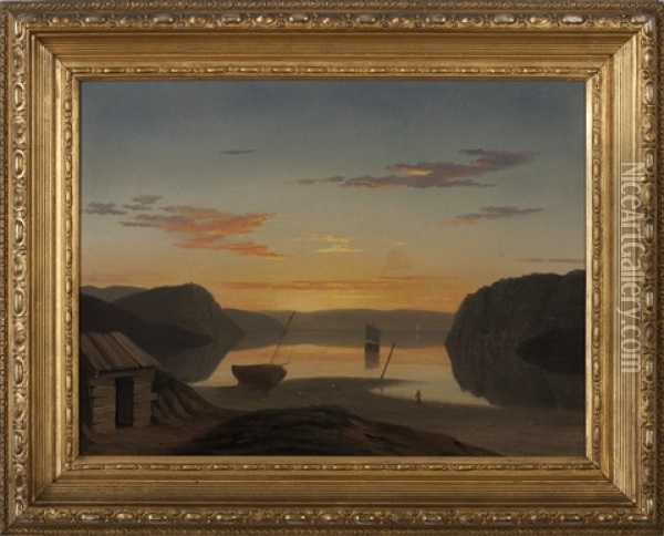 Fanciful View Of Mount Desert And The Entrance To Somes Sound Oil Painting - Mary Blood Mellen
