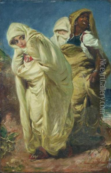 Drei Orientalische Frauen. Oil Painting - Alfred Dehodencq