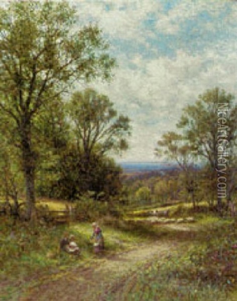 Abinger, Near Dorking, Surrey Oil Painting - Alfred Augustus Glendening Sr.