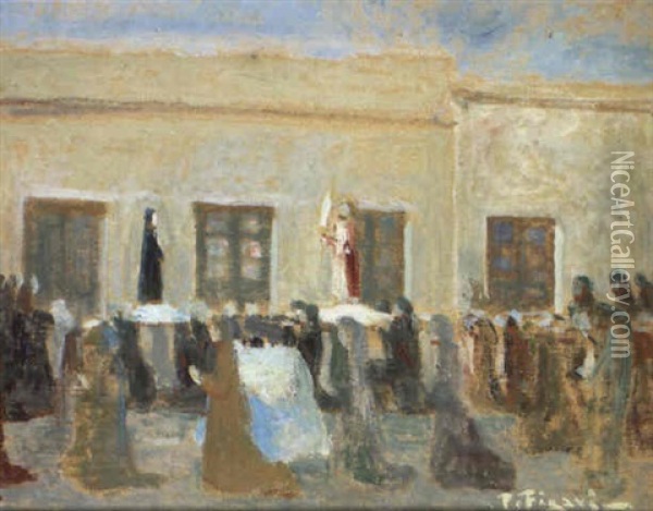 Sale La Procesion Oil Painting - Pedro Figari
