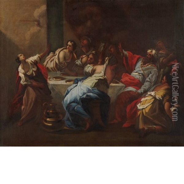 Beshazzar's Feast Oil Painting - Giovanni Battista Ranieri del Pace
