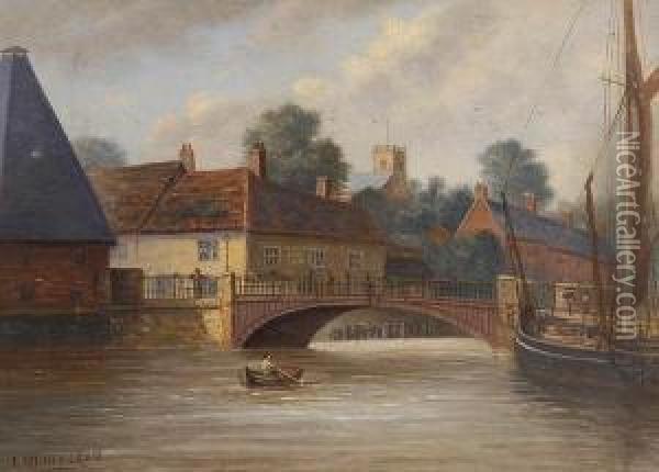 Stoke Bridge, Ipswich Oil Painting - Christopher Mark Maskell