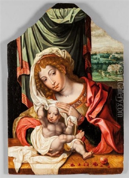 Madonna Con Bambino Oil Painting - Jan Gossaert