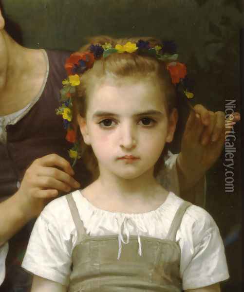 Parure des Champs [detail, right] [The Jewel of the Fields] Oil Painting - William-Adolphe Bouguereau