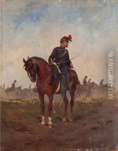 Figura Di Soldato A Cavallo Oil Painting - Ernest Meissonier